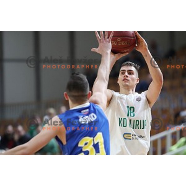 in action during Nova KBM League basketball match between Ilirija and Sixt Primorska in Tivoli Hall, Ljubljana on January 27, 2019