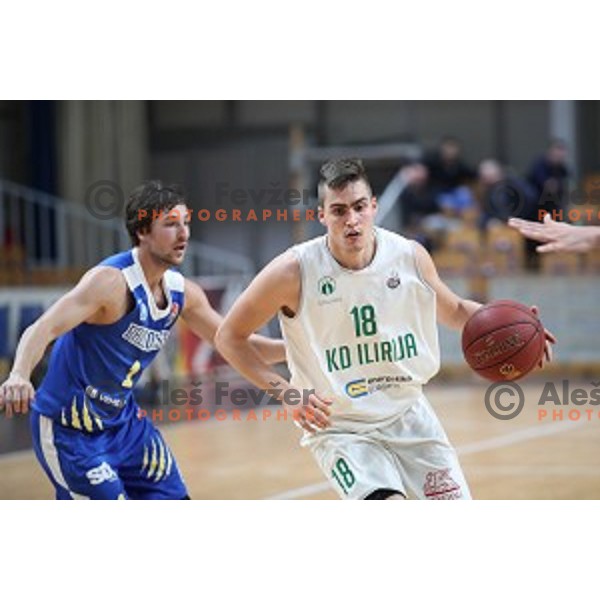 in action during Nova KBM League basketball match between Ilirija and Sixt Primorska in Tivoli Hall, Ljubljana on January 27, 2019