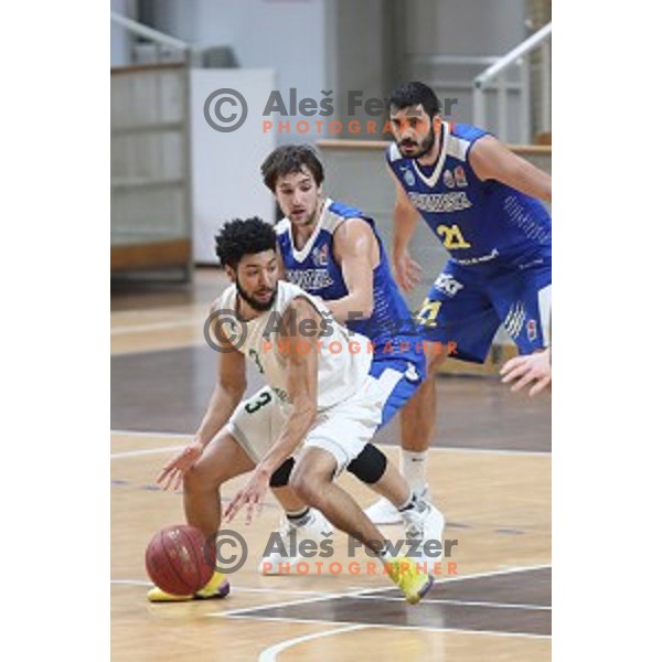 in action during Nova KBM League basketball match between Ilirija and Sixt Primorska in Tivoli Hall, Ljubljana on January 27, 2019