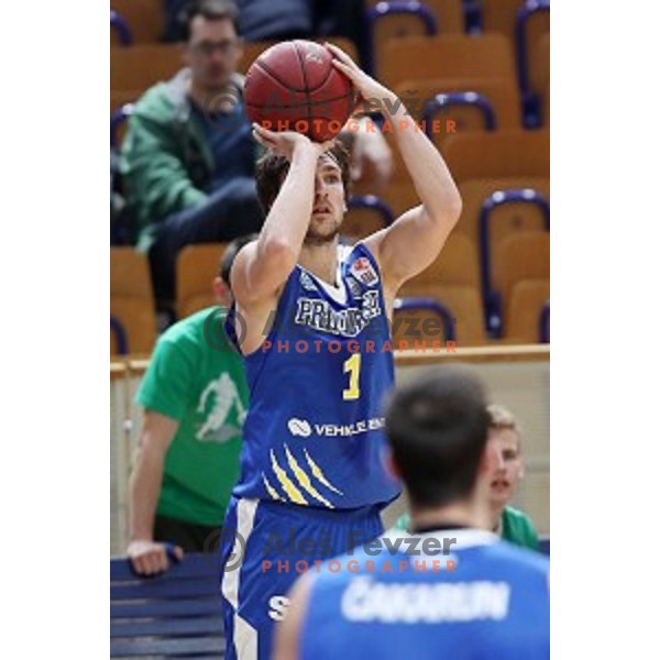 in action during Nova KBM League basketball match between Ilirija and Sixt Primorska in Tivoli Hall, Ljubljana on January 27, 2019