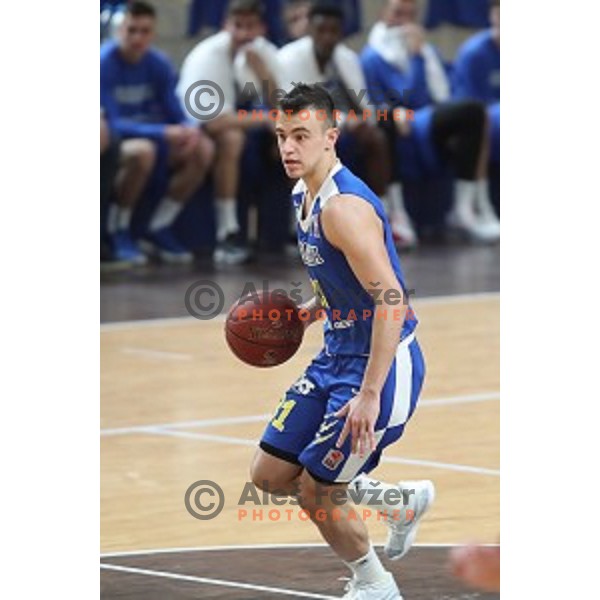 in action during Nova KBM League basketball match between Ilirija and Sixt Primorska in Tivoli Hall, Ljubljana on January 27, 2019