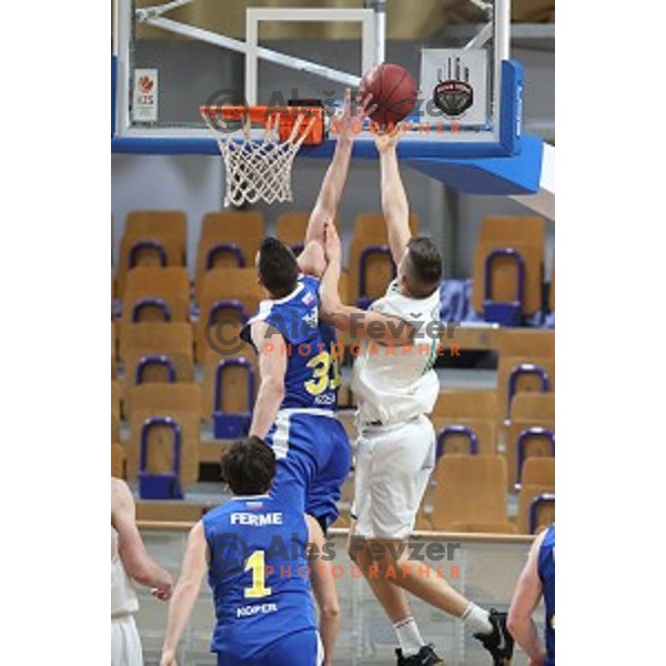 in action during Nova KBM League basketball match between Ilirija and Sixt Primorska in Tivoli Hall, Ljubljana on January 27, 2019