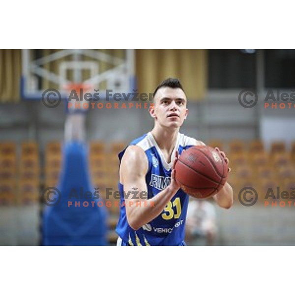 in action during Nova KBM League basketball match between Ilirija and Sixt Primorska in Tivoli Hall, Ljubljana on January 27, 2019