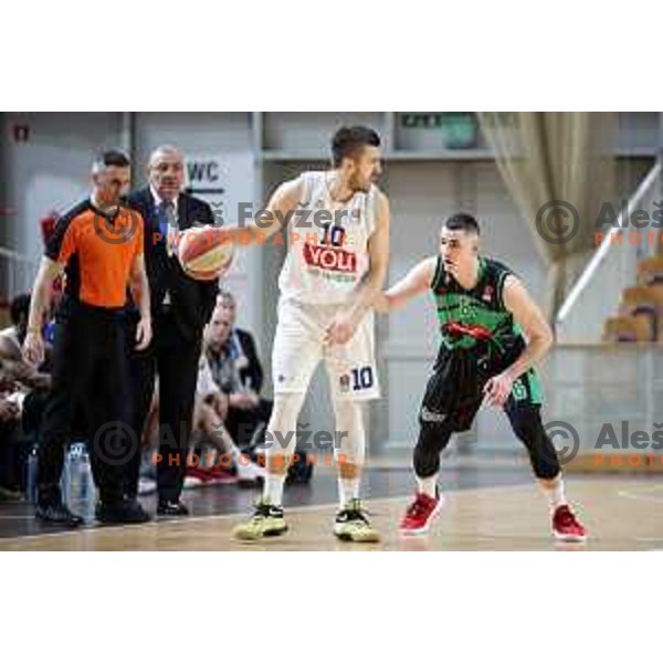 Jan Span of Petrol Olimpija in action during ABA league basketball match between Petrol Olimpija and Buducnost in Tivoli Hall, Ljubljana on January 28, 2019