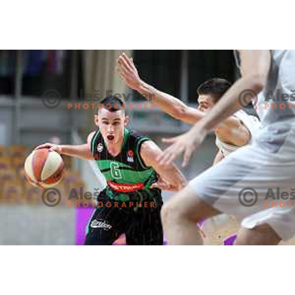 Jan Span of Petrol Olimpija in action during ABA league basketball match between Petrol Olimpija and Buducnost in Tivoli Hall, Ljubljana on January 28, 2019