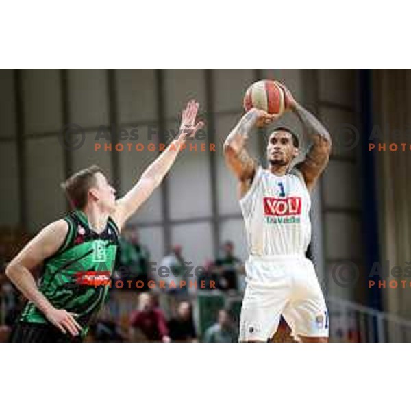 of Petrol Olimpija in action during ABA league basketball match between Petrol Olimpija and Buducnost in Tivoli Hall, Ljubljana on January 28, 2019