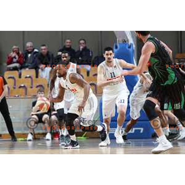 of Petrol Olimpija in action during ABA league basketball match between Petrol Olimpija and Buducnost in Tivoli Hall, Ljubljana on January 28, 2019