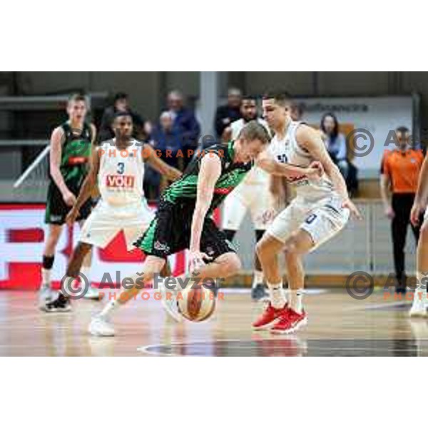 Miha Lapornik of Petrol Olimpija in action during ABA league basketball match between Petrol Olimpija and Buducnost in Tivoli Hall, Ljubljana on January 28, 2019