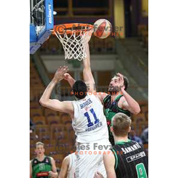 Mirza Begic of Petrol Olimpija in action during ABA league basketball match between Petrol Olimpija and Buducnost in Tivoli Hall, Ljubljana on January 28, 2019