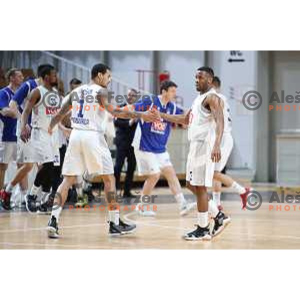 of Petrol Olimpija in action during ABA league basketball match between Petrol Olimpija and Buducnost in Tivoli Hall, Ljubljana on January 28, 2019