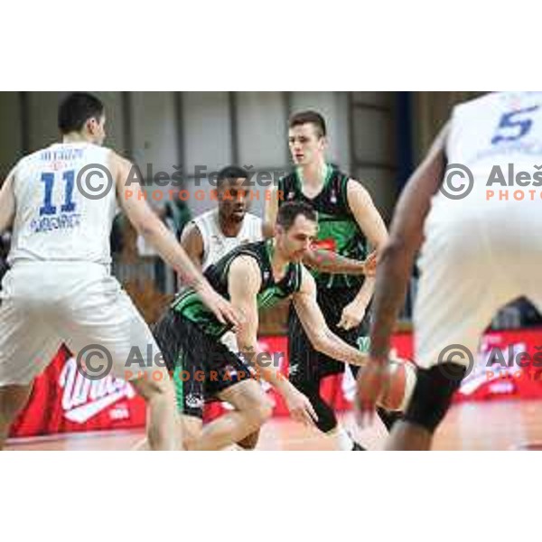 Domen Lorbek of Petrol Olimpija in action during ABA league basketball match between Petrol Olimpija and Buducnost in Tivoli Hall, Ljubljana on January 28, 2019
