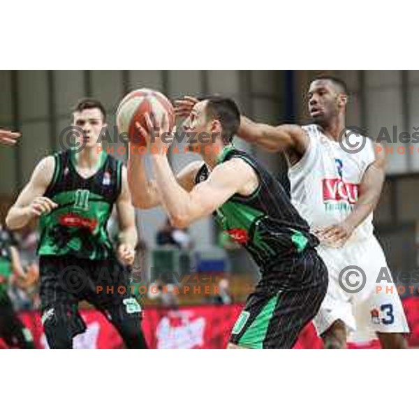 Domen Lorbek of Petrol Olimpija in action during ABA league basketball match between Petrol Olimpija and Buducnost in Tivoli Hall, Ljubljana on January 28, 2019