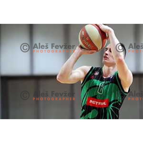 Jan Span of Petrol Olimpija in action during ABA league basketball match between Petrol Olimpija and Buducnost in Tivoli Hall, Ljubljana on January 28, 2019