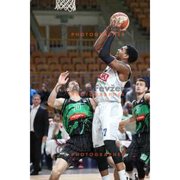 Domen Lorbek of Petrol Olimpija in action during ABA league basketball match between Petrol Olimpija and Buducnost in Tivoli Hall, Ljubljana on January 28, 2019