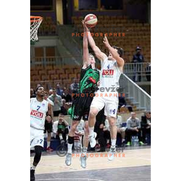 Luka Samanic of Petrol Olimpija in action during ABA league basketball match between Petrol Olimpija and Buducnost in Tivoli Hall, Ljubljana on January 28, 2019