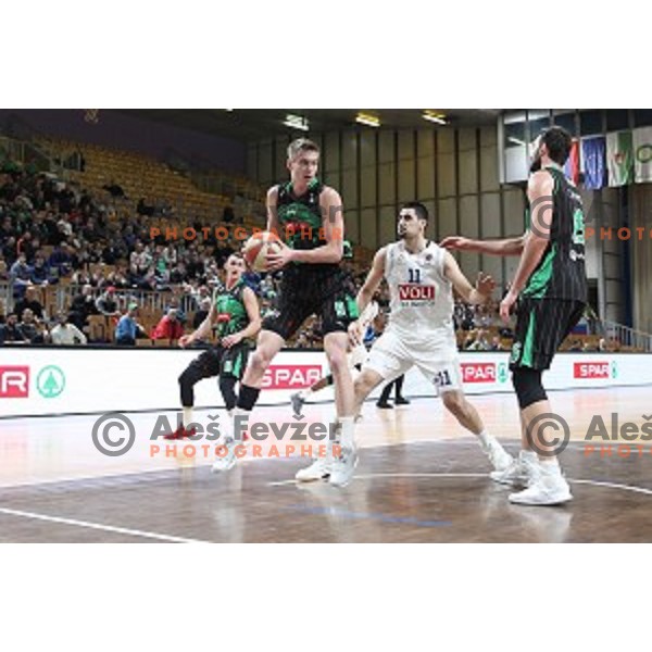 Luka Samanic of Petrol Olimpija during ABA league basketball match between Petrol Olimpija and Buducnost in Tivoli Hall, Ljubljana on January 28, 2019