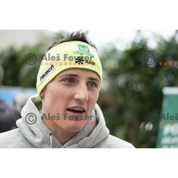 Stefan Hadalin of Slovenia Alpine Ski team during press conference in Celje, Slovenia on January 30, 2019