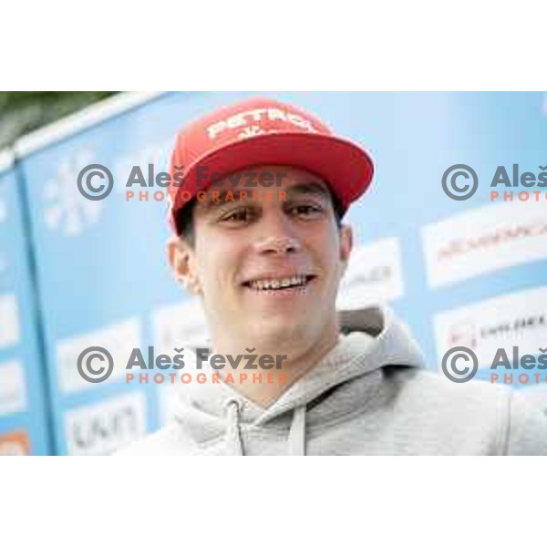 Zan Kranjec of Slovenia Alpine Ski team during press conference in Celje, Slovenia on January 30, 2019