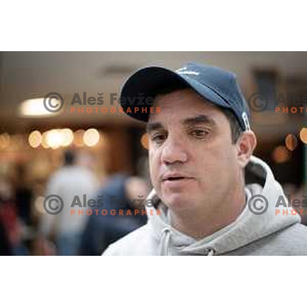Grega Kostomaj, coach of Slovenia Alpine Ski team during press conference in Celje, Slovenia on January 30, 2019