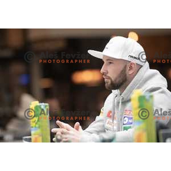 Martin Cater of Slovenia Alpine Ski team during press conference in Celje, Slovenia on January 30, 2019