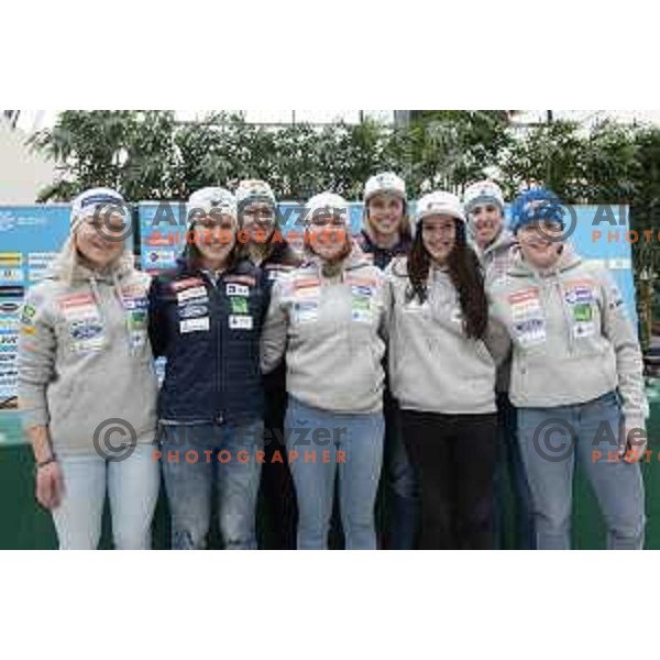 Meta Hrovat of Slovenia Alpine Ski team during press conference in Celje, Slovenia on January 30, 2019