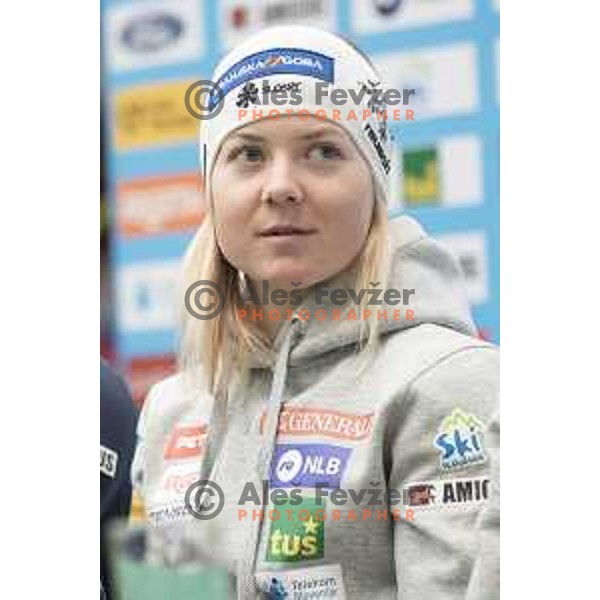 Meta Hrovat of Slovenia Alpine Ski team during press conference in Celje, Slovenia on January 30, 2019