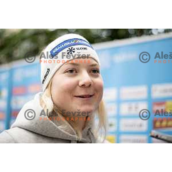 Meta Hrovat of Slovenia Alpine Ski team during press conference in Celje, Slovenia on January 30, 2019