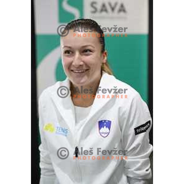 Dalila Jakupovic, member of Slovenia FED Cup tennis team during press conference in Ljubljana on January 31, 2019