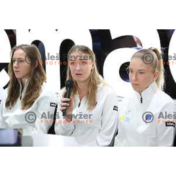 Nina Potocnik, member of Slovenia FED Cup tennis team during press conference in Ljubljana on January 31, 2019