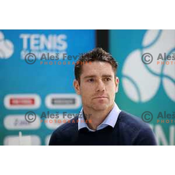 Gregor Krusic during Slovenia tennis team press conference in Ljubljana on January 31, 2019