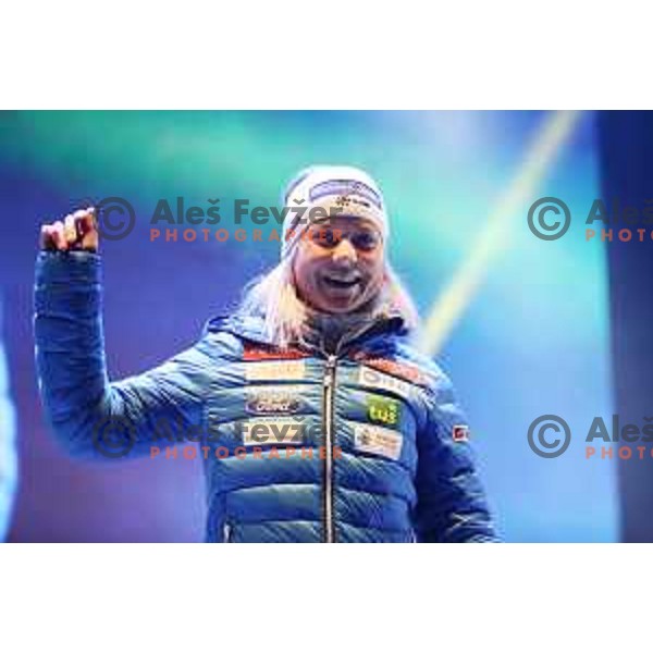 Mata Hrovat (SLO) at Official Bib draw for 55.Golden Fox Giant Slalom in Maribor on January 31, 2019