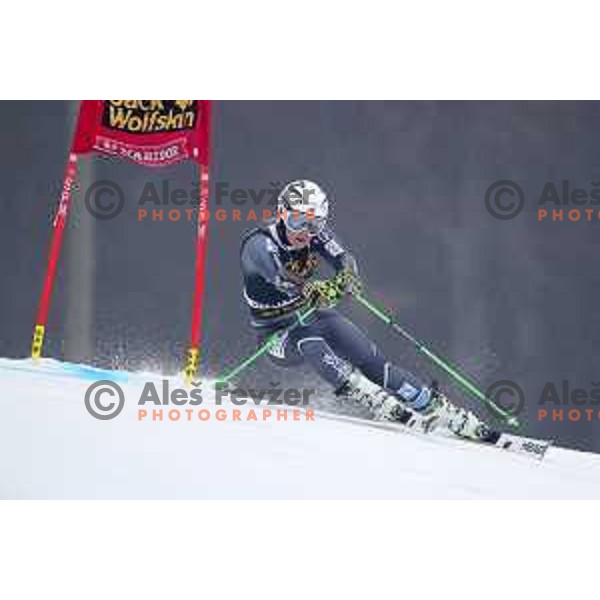 Ragnhild Mowinckel (NOR) skiing in the first run of AUDI FIS World Cup Giant Slalom for 55. Golden Fox Zlata Lisica in Maribor, Slovenia on February 1, 2019