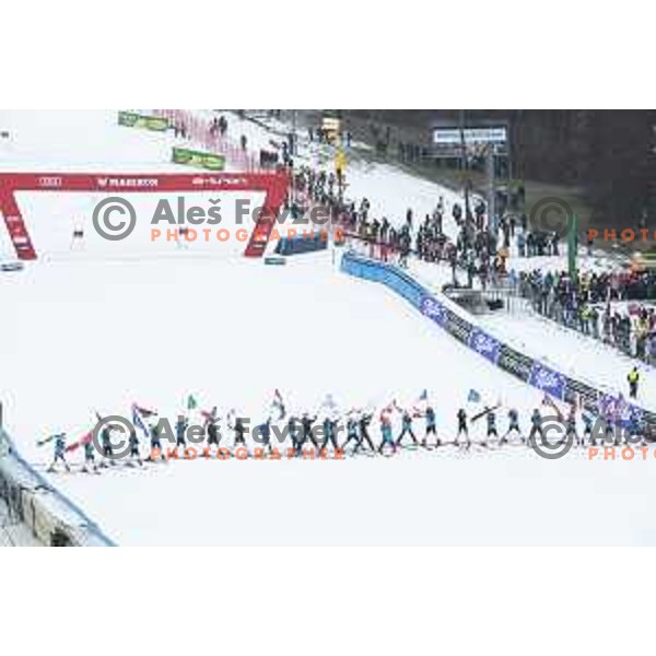 skiing in first run of AUDI FIS World Cup Giant Slalom for 55. Golden Fox Zlata Lisica in Maribor, Slovenia on February 1, 2019