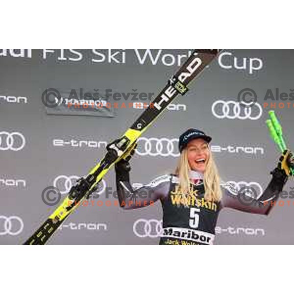 Ragnhild Mowinckel (NOR), thrid placed at AUDI FIS World Cup Giant Slalom for 55. Golden Fox Zlata Lisica in Maribor, Slovenia on February 1, 2019