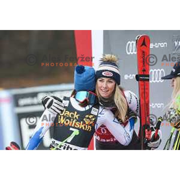 Mikaela Shiffrin (USA), winner of AUDI FIS World Cup Giant Slalom for 55. Golden Fox Zlata Lisica in Maribor, Slovenia on February 1, 2019