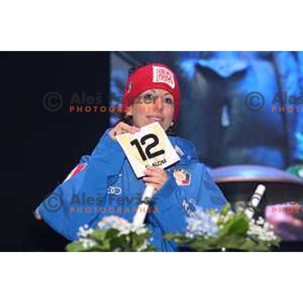 Chiara Costazza (ITA) at Official draw of starting numbers for AUDI FIS World Cup Slalom for 55. Golden Fox Zlata Lisica in Maribor, Slovenia on February 2, 2019