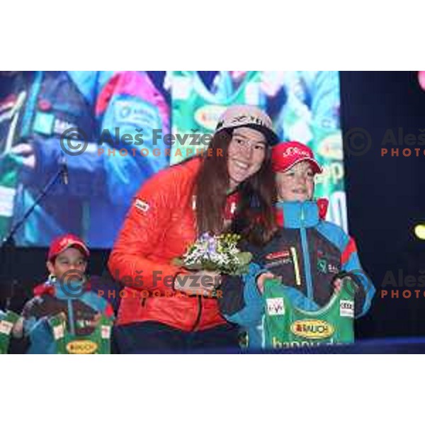 Laurence St-Germain (CAN) at Official draw of starting numbers for AUDI FIS World Cup Slalom for 55. Golden Fox Zlata Lisica in Maribor, Slovenia on February 2, 2019