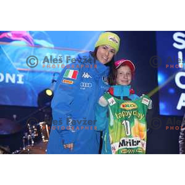 Irene Curtoni (ITA) at Official draw of starting numbers for AUDI FIS World Cup Slalom for 55. Golden Fox Zlata Lisica in Maribor, Slovenia on February 2, 2019