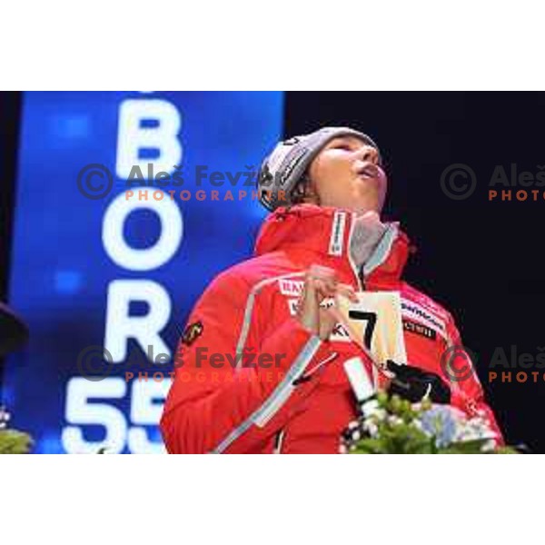 Wendy Holdener (SUI) at Official draw of starting numbers for AUDI FIS World Cup Slalom for 55. Golden Fox Zlata Lisica in Maribor, Slovenia on February 2, 2019