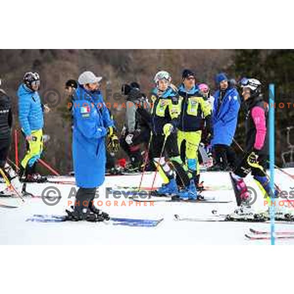 Ana Bucik at Course inspection before AUDI FIS World Cup Slalom for 55. Golden Fox Zlata Lisica in Maribor, Slovenia on February 2, 2019