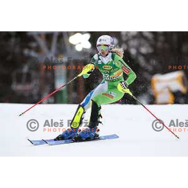 Ana Bucik skiing in the first run of AUDI FIS World Cup Slalom for 55. Golden Fox Zlata Lisica in Maribor, Slovenia on February 2, 2019