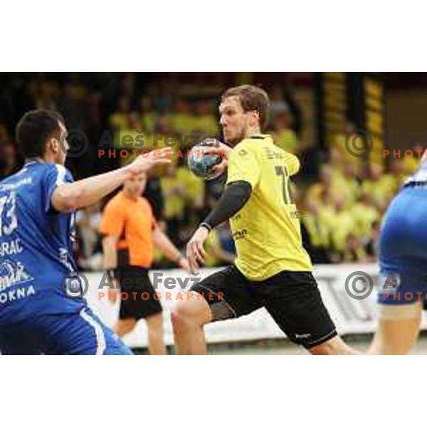action during 1.NLB leasing League handball match between Gorenje Velenje and Celje Pivovarna Lasko in Velenje, Slovenia on February 2, 2019