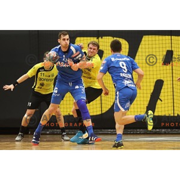action during 1.NLB leasing League handball match between Gorenje Velenje and Celje Pivovarna Lasko in Velenje, Slovenia on February 2, 2019