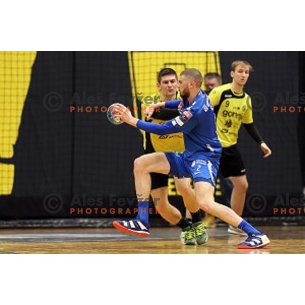 action during 1.NLB leasing League handball match between Gorenje Velenje and Celje Pivovarna Lasko in Velenje, Slovenia on February 2, 2019