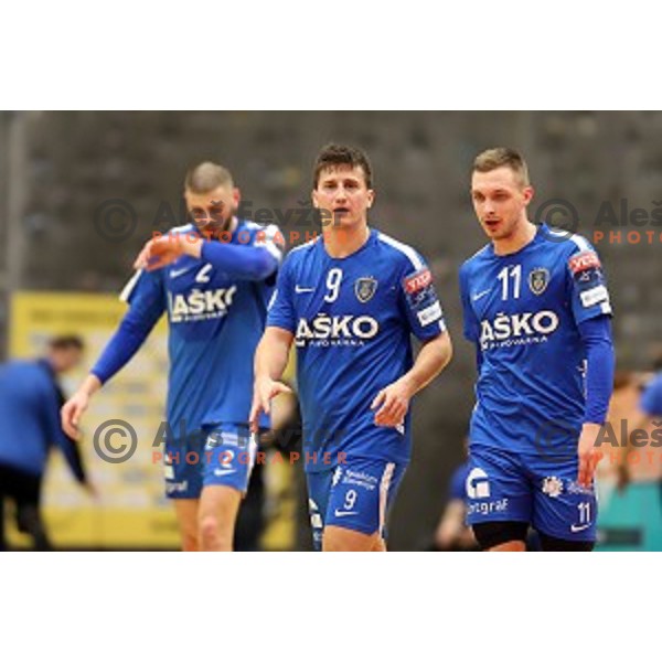 action during 1.NLB leasing League handball match between Gorenje Velenje and Celje Pivovarna Lasko in Velenje, Slovenia on February 2, 2019