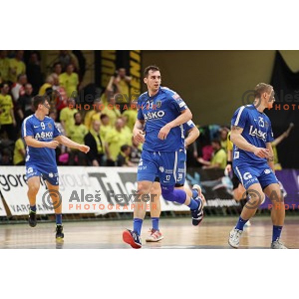 action during 1.NLB leasing League handball match between Gorenje Velenje and Celje Pivovarna Lasko in Velenje, Slovenia on February 2, 2019
