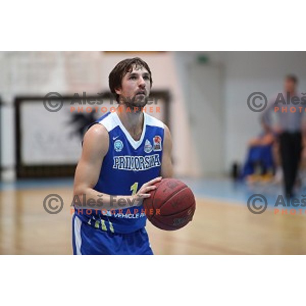 in action during Nova KBM League basketball match between Hopsi and Sixt Primorska in Polzela Sports hall, Slovenia on February 2, 2019