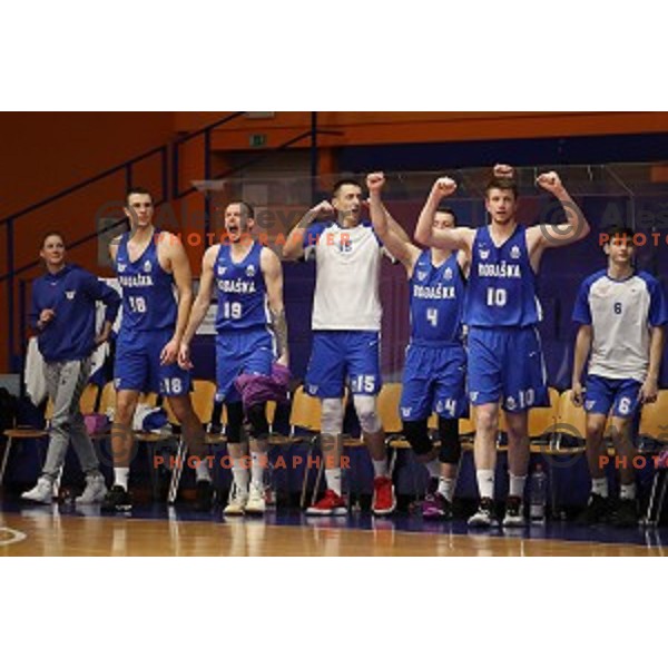in action during Nova KBM League basketball match between Helios Suns and Rogaska in Domzale Sports Hall, Slovenia on February 3, 2019