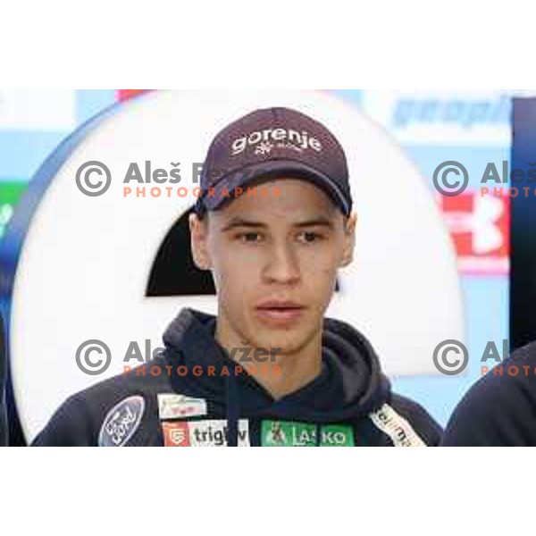 Tilen Bartol at Slovenia Nordic Ski jumping team press conference in Ljubljana, Slovenia on February 4, 2019