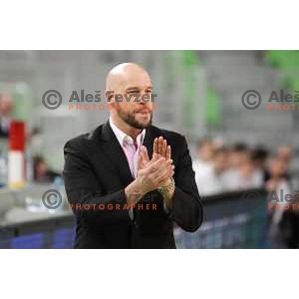 Chris Thomas, head coach of Zlatorog Lasko during Nova KBM league basketball match between Petrol Olimpija and Zlatorog Lasko in Stozice, Ljubljana, Slovenia on February 4, 2019